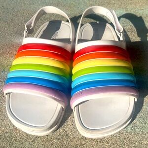 Mini Melissa Kids Girls Rainbow Beach Slide Sandal